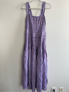 NWT J. Crew Smocked Midi Dress in Summer Fields size M